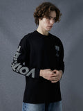 Men Relax Fit Cotton Stretch Voltedge Black Graphic Printed Full Sleeve Tshirt