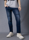 Men Slim Fit Cotton Stretch Dark Indigo Jeans