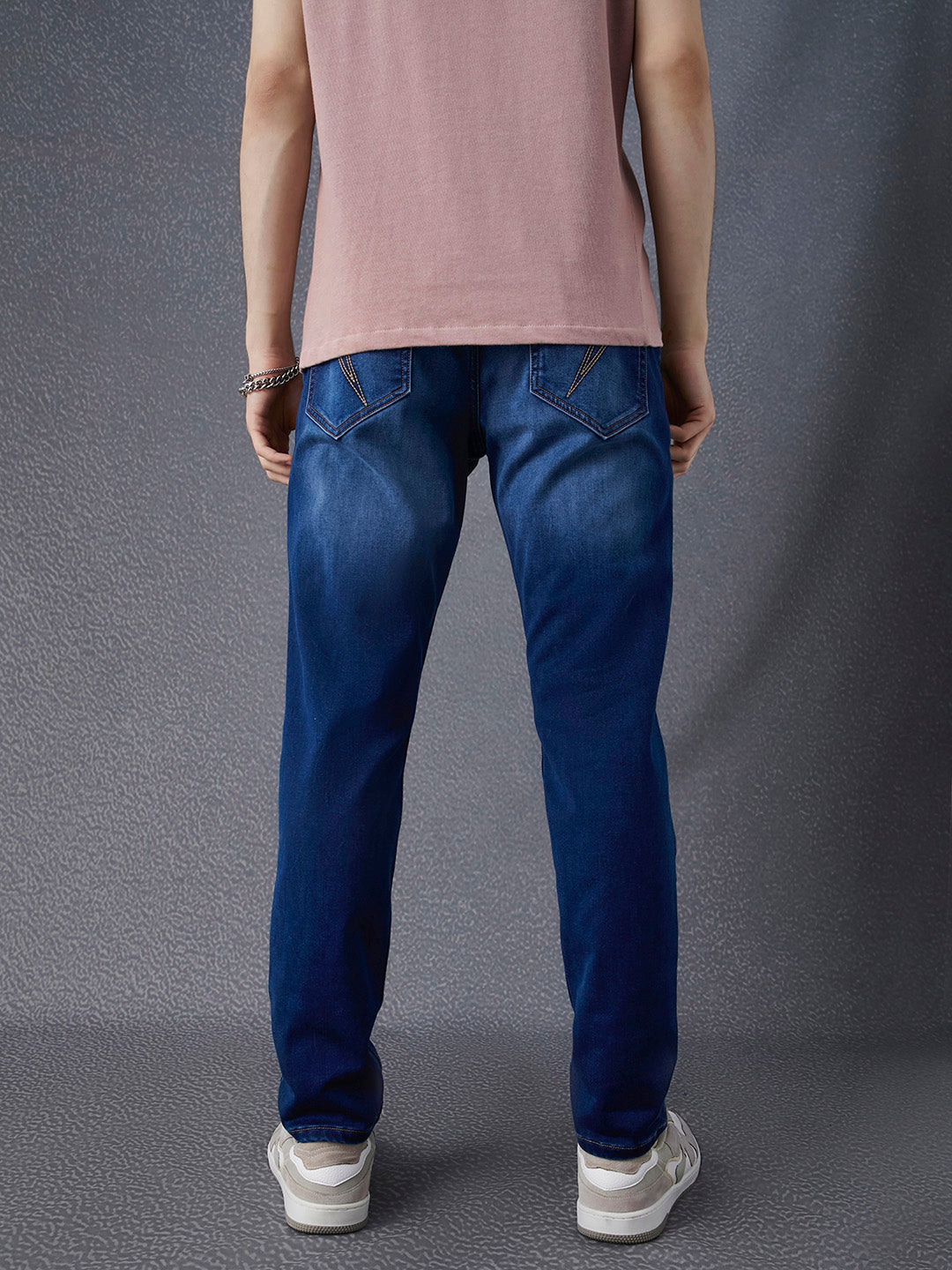 Men Premium High Stretch Slim Fit Blue Jeans