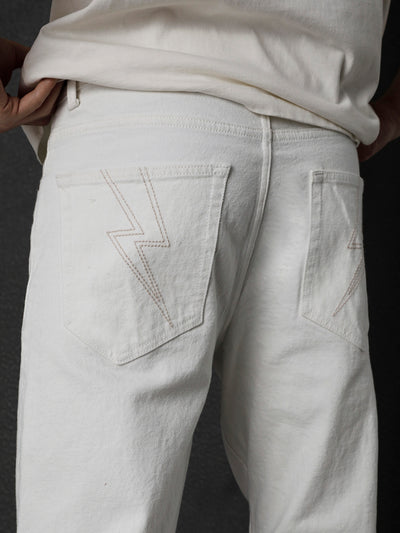 Men Premium High Stretch Straight Fit White Jeans