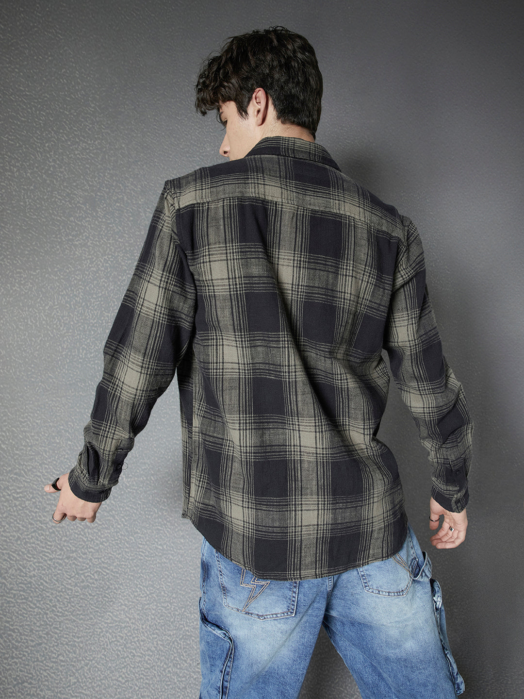 Men Premium Realxed Fit Street Vibe Cotton Plaid Casual Shirt